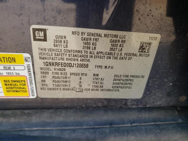Photo 10 from auction – 2013 CHEVROLET TRAVERSE L with VIN 1GNKRFED0DJ120658