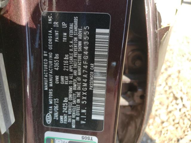 Photo 10 from auction – 2015 KIA OPTIMA LX with VIN 5XXGM4A74FG443555