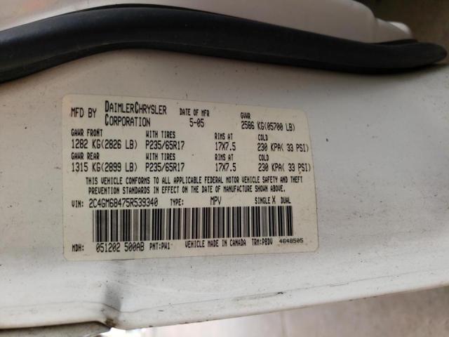 Photo 10 from auction – 2005 CHRYSLER PACIFICA T with VIN 2C4GM68475R539340