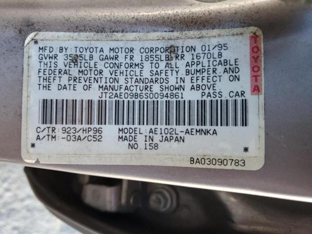 Photo 10 from auction – 1995 TOYOTA COROLLA LE with VIN JT2AE09B6S0094861