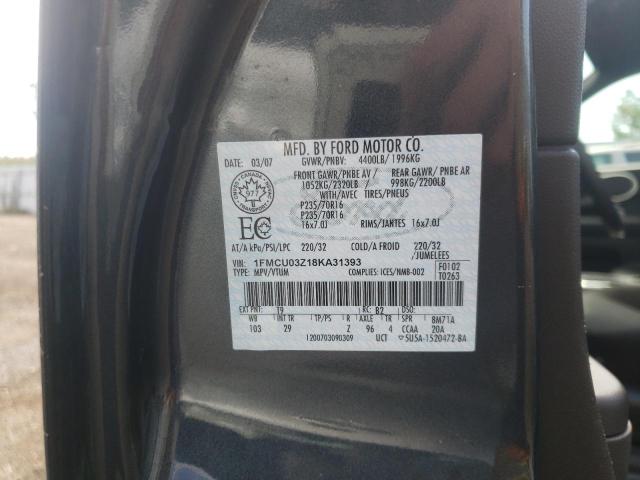 Photo 10 from auction – 2008 FORD ESCAPE XLT with VIN 1FMCU03Z18KA31393