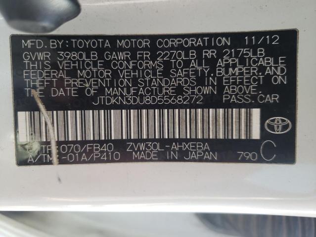 Photo 10 from auction – 2013 TOYOTA PRIUS with VIN JTDKN3DU8D5568272