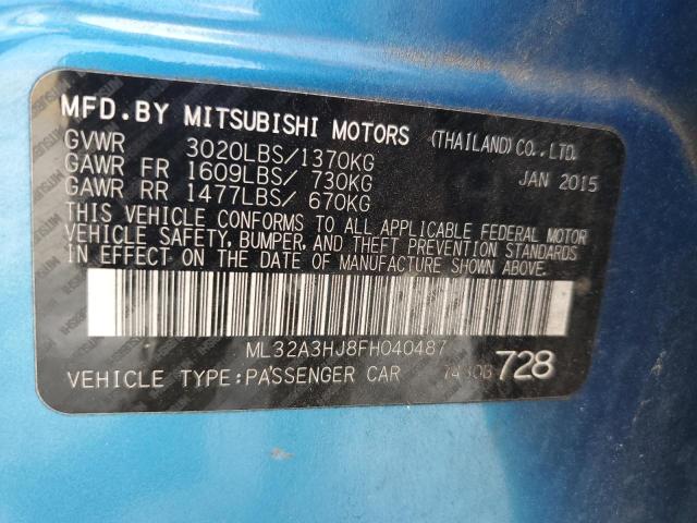 Photo 10 from auction – 2015 MITSUBISHI MIRAGE DE with VIN ML32A3HJ8FH040487