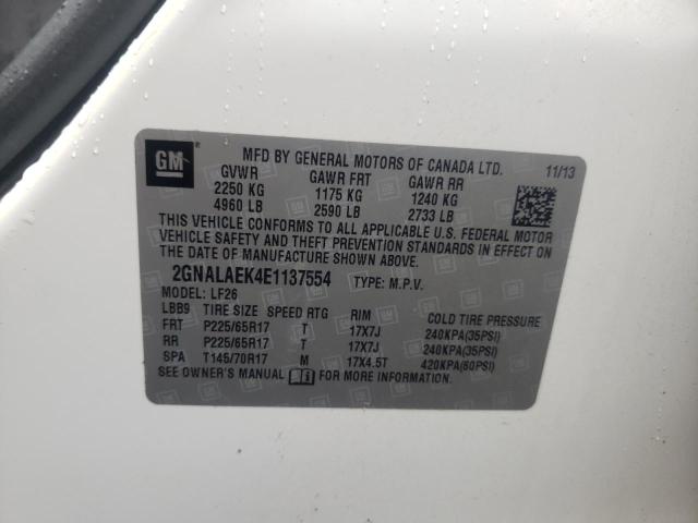 Photo 10 from auction – 2014 CHEVROLET EQUINOX LS with VIN 2GNALAEK4E1137554
