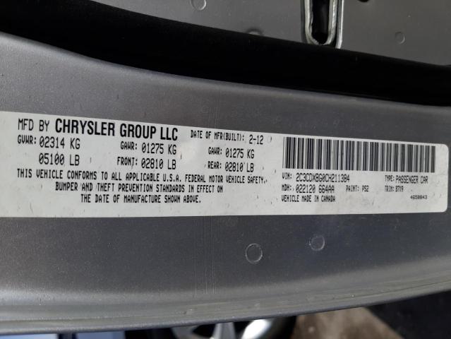 Photo 10 from auction – 2012 DODGE CHARGER SE with VIN 2C3CDXBG0CH211384