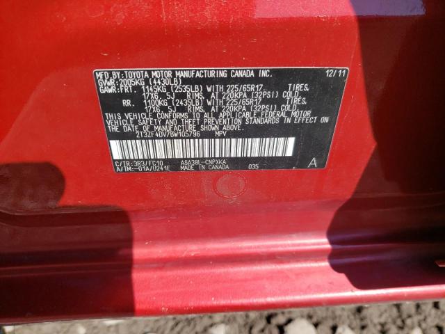 Photo 10 from auction – 2011 TOYOTA RAV4 with VIN 2T3ZF4DV7BW105796