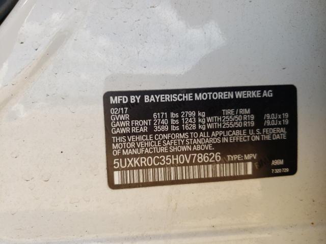 Photo 10 from auction – 2017 BMW X5 XDRIVE3 with VIN 5UXKR0C35H0V78626