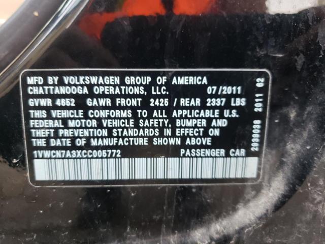 Photo 10 from auction – 2012 VOLKSWAGEN PASSAT SEL with VIN 1VWCN7A3XCC005772