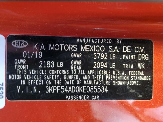 Photo 10 from auction – 2019 KIA FORTE EX with VIN 3KPF54AD0KE085534