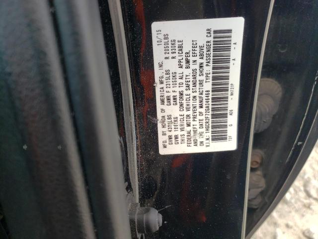 Photo 10 from auction – 2016 HONDA ACCORD EX with VIN 1HGCR2F72GA046468