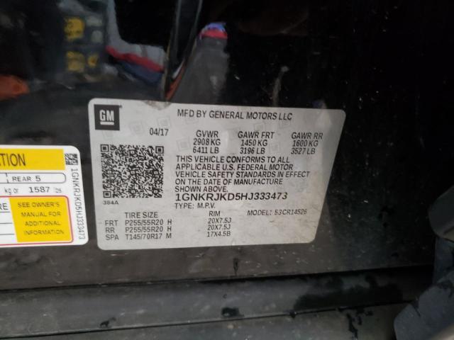 Photo 10 from auction – 2017 CHEVROLET TRAVERSE P with VIN 1GNKRJKD5HJ333473