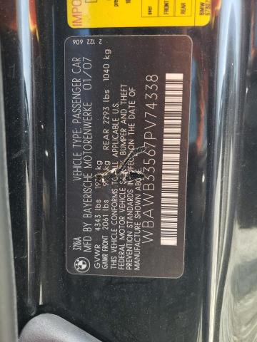 Photo 10 from auction – 2007 BMW 328 I with VIN WBAWB33567PV74338