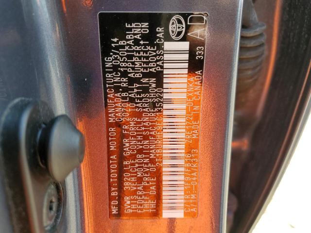Photo 10 from auction – 2014 TOYOTA COROLLA L with VIN 2T1BURHE9EC135220