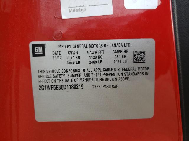 Photo 10 from auction – 2013 CHEVROLET IMPALA LS with VIN 2G1WF5E30D1180219