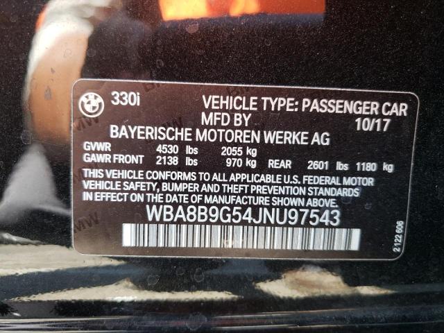 Photo 10 from auction – 2018 BMW 330 I with VIN WBA8B9G54JNU97543