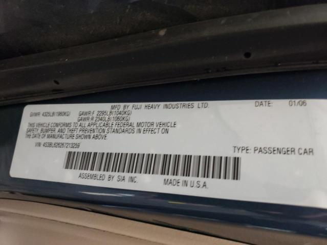 Photo 10 from auction – 2006 SUBARU LEGACY 2.5 with VIN 4S3BL626267213259
