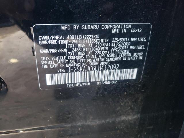 Photo 10 from auction – 2020 SUBARU FORESTER P with VIN JF2SKAJC6LH412092