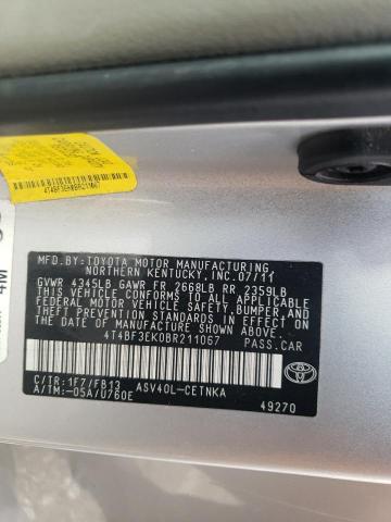 Photo 10 from auction – 2011 TOYOTA CAMRY BASE with VIN 4T4BF3EK0BR211067