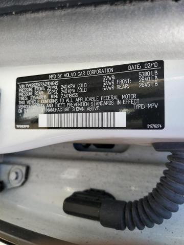 Photo 10 from auction – 2010 VOLVO XC60 T6 with VIN YV4992DZ7A2104649