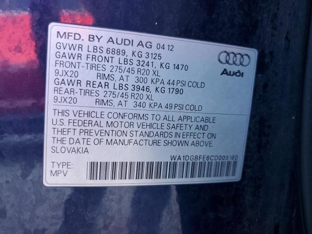 Photo 10 from auction – 2012 AUDI Q7 PRESTIG with VIN WA1DGBFE6CD009160