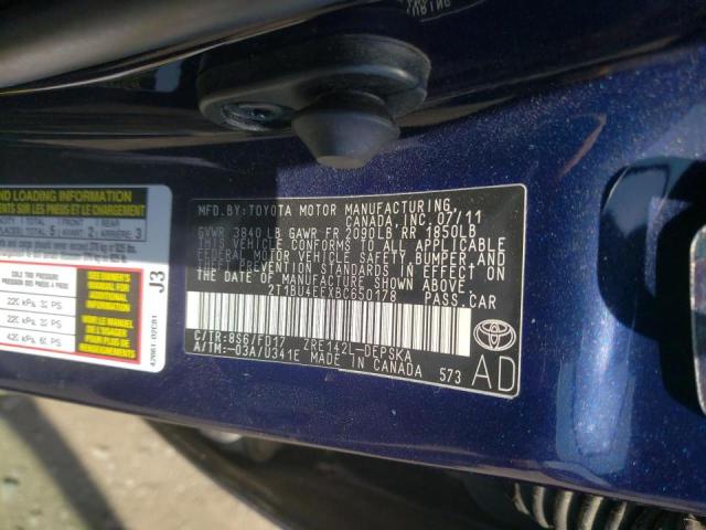 Photo 10 from auction – 2011 TOYOTA COROALLA with VIN 2T1BU4EEXBC650178