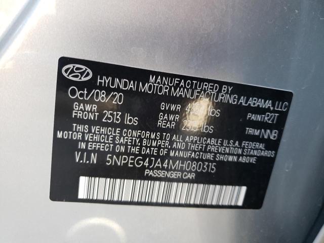 Photo 10 from auction – 2021 HYUNDAI SONATA SE with VIN 5NPEG4JA4MH080315