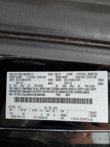 Photo 10 from auction – 2017 FORD ESCAPE TIT with VIN 1FMCU9J99HUE94992