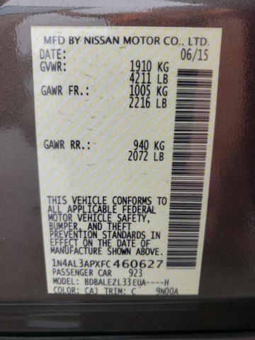 Photo 10 from auction – 2015 NISSAN ALTIMA 2.5 with VIN 1N4AL3APXFC460627
