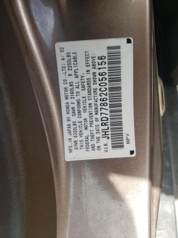 Photo 10 from auction – 2002 HONDA CR-V EX with VIN JHLRD77862C056156