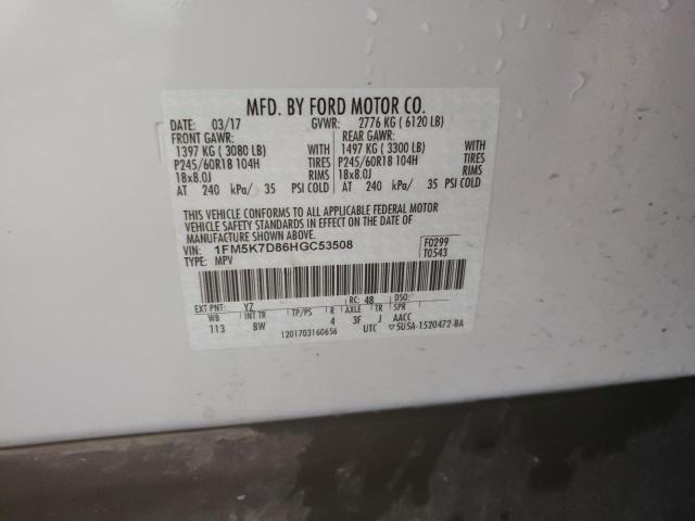 Photo 10 from auction – 2017 FORD EXPLORER X with VIN 1FM5K7D86HGC53508