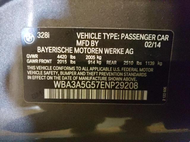 Photo 10 from auction – 2014 BMW 328 I with VIN WBA3A5G57ENP29208