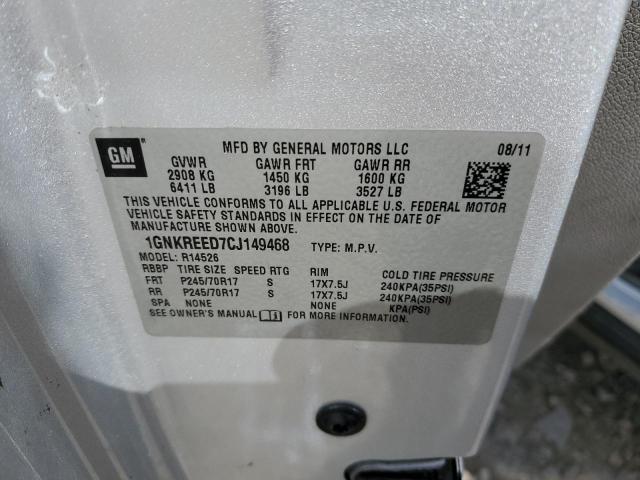 Photo 10 from auction – 2012 CHEVROLET TRAVERSE L with VIN 1GNKREED7CJ149468