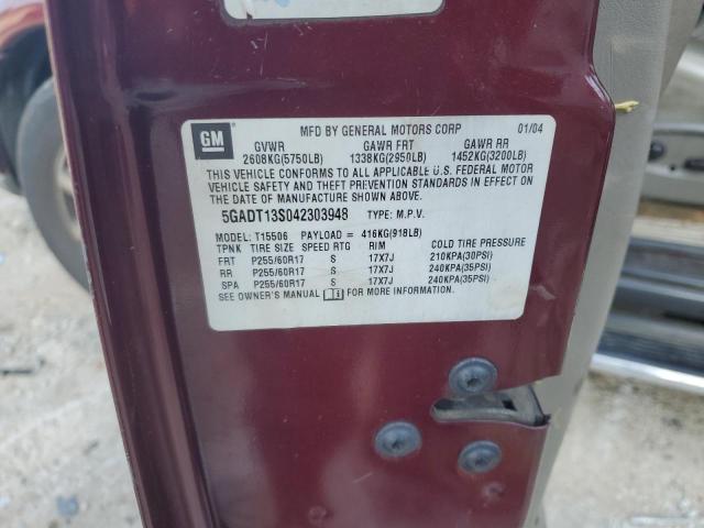 Photo 10 from auction – 2004 BUICK RAINIER CX with VIN 5GADT13S042303948