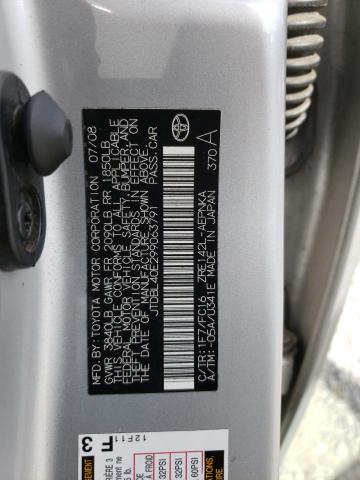 Photo 10 from auction – 2009 TOYOTA COROLLA BA with VIN JTDBL40E299063791