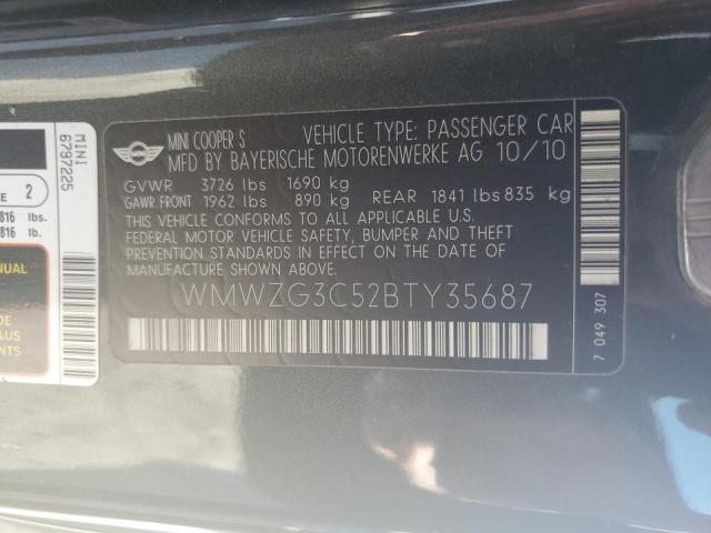 Foto 10 de la subasta – 2011 MINI COOPER S C con VIN WMWZG3C52BTY35687