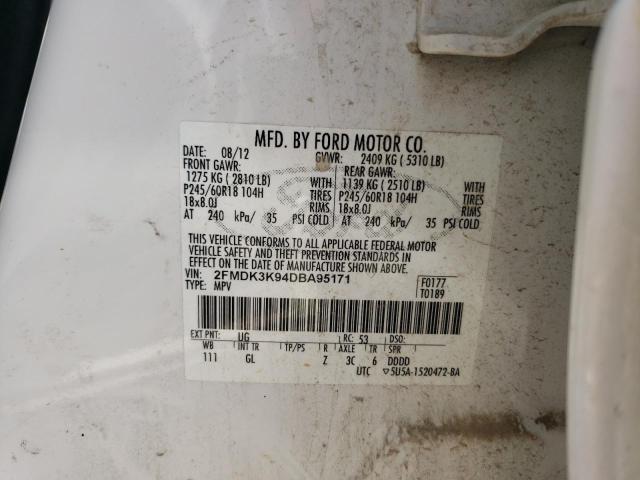 Photo 10 from auction – 2013 FORD EDGE LIMIT with VIN 2FMDK3K94DBA95171
