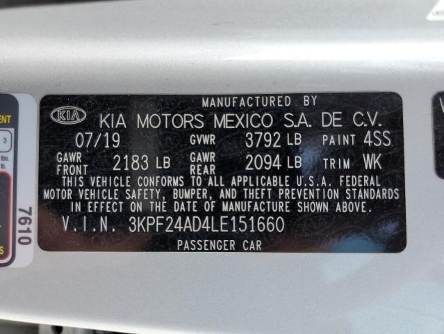 Photo 10 from auction – 2020 KIA FORTE FE with VIN 3KPF24AD4LE151660