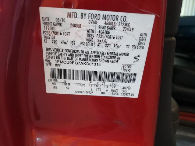 Photo 10 from auction – 2010 FORD ESCAPE LIM with VIN 1FMCU9EG7AKD01314