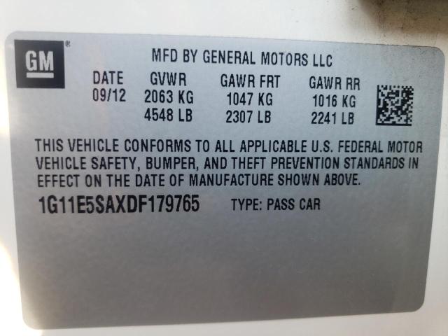 Photo 10 from auction – 2013 CHEVROLET MALIBU 2LT with VIN 1G11E5SAXDF179765