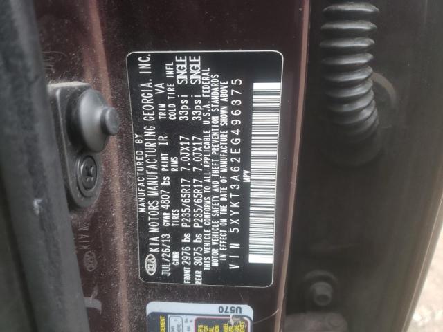 Photo 10 from auction – 2014 KIA SORENTO LX with VIN 5XYKT3A62EG496375