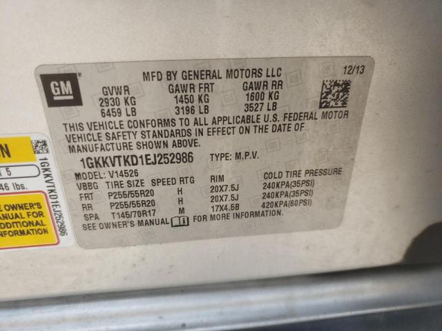 Photo 10 from auction – 2014 GMC ACADIA DEN with VIN 1GKKVTKD1EJ252986