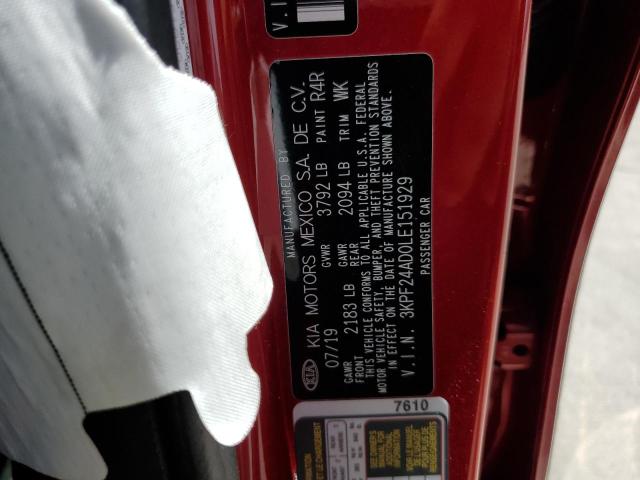 Photo 10 from auction – 2020 KIA FORTE FE with VIN 3KPF24AD0LE151929