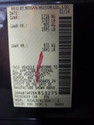 Photo 10 from auction – 2014 NISSAN SENTRA S with VIN 1N4AB7AP2EN853275