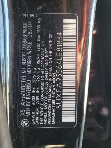 Photo 10 from auction – 2004 BMW 5 SERIES with VIN 5UXFA93564LE81834
