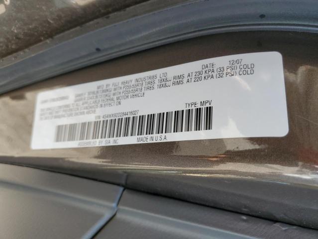 Photo 10 from auction – 2008 SUBARU TRIBECA LI with VIN 4S4WX92D284416027