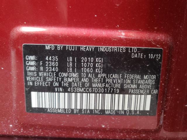 Photo 10 from auction – 2013 SUBARU LEGACY 2.5 with VIN 4S3BMCC67D3017719
