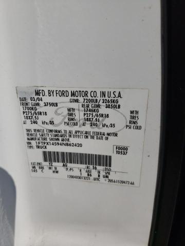 Photo 10 from auction – 2004 FORD F150 with VIN 1FTPX14594NB62420
