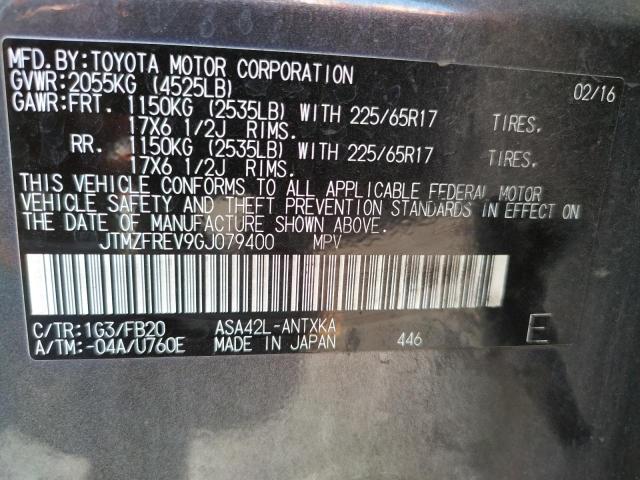 Photo 10 from auction – 2016 TOYOTA RAV4 LE with VIN JTMZFREV9GJ079400