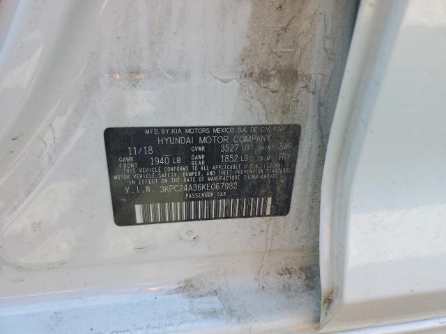 Photo 10 from auction – 2019 HYUNDAI ACCENT SE with VIN 3KPC24A36KE067932