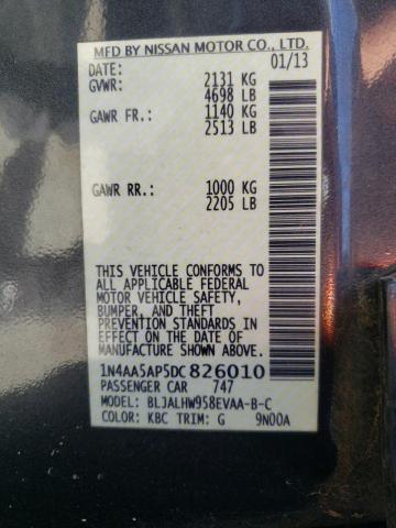 Photo 10 from auction – 2013 NISSAN MAXIMA S with VIN 1N4AA5AP5DC826010